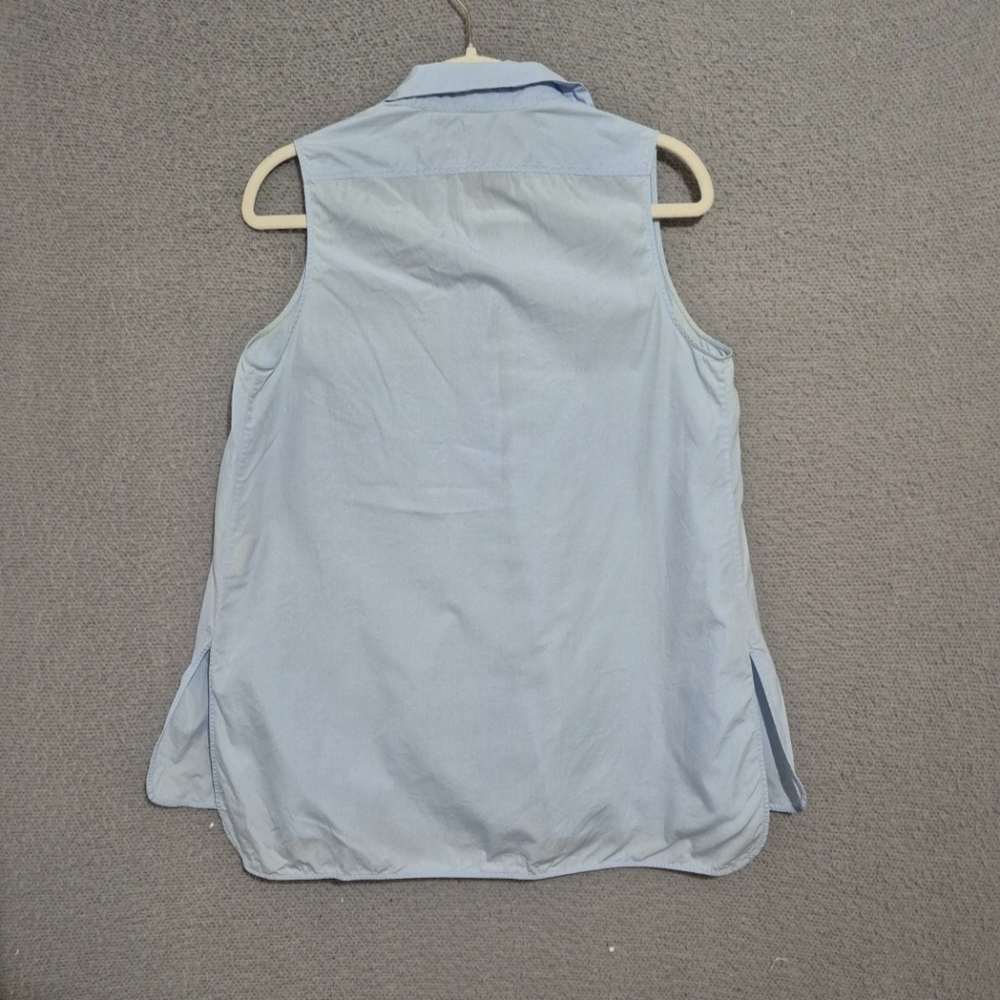 Acne Studios Women's Sleevless Cotton Blue Collered Button Up Top 36 - Picture 2 of 9